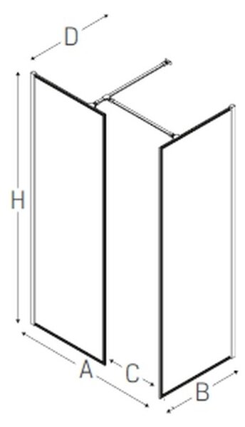 New Trendy New Modus Black sprchový kout walk-in 150x90 cm obdélníkový černá matný/průhledné sklo EXK-0122