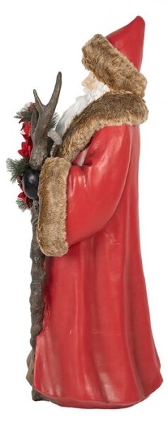 Hnědá vánoční postavička Father Christmas s LED osvětlením – 65x49x122 cm