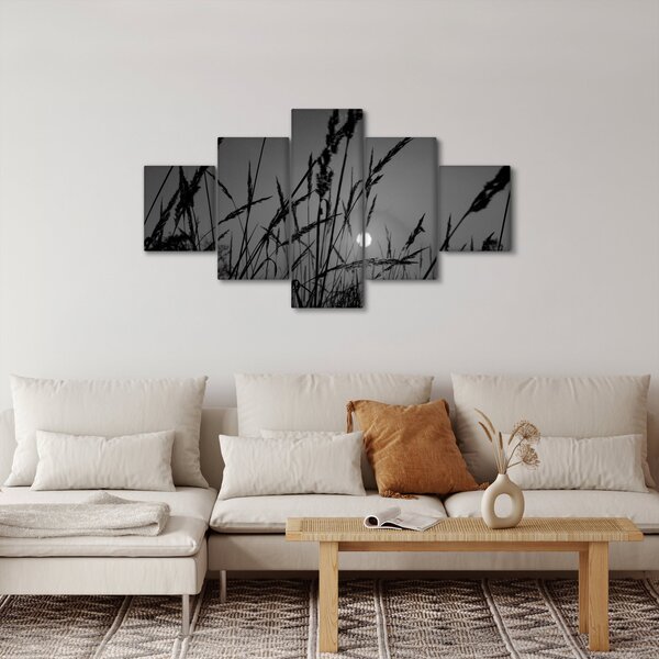 Obraz - Louka se západem slunce (125x70 cm)