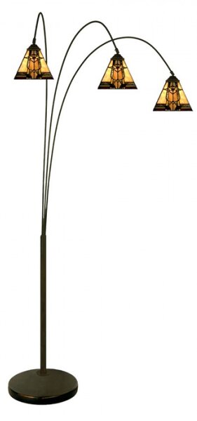 Stojací lampa Tiffany Solei béžová se 3 svítidly – 200 cm
