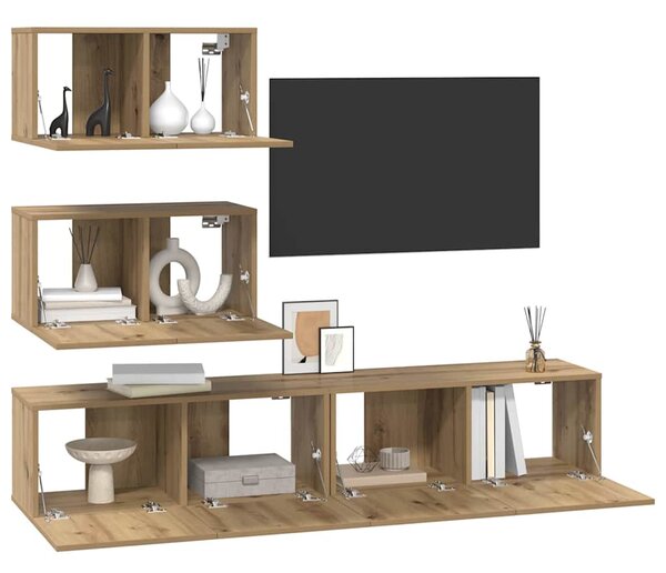 Sestava TV skříněk 4 ks Dub artisan Kompozitní dřevo 3393395