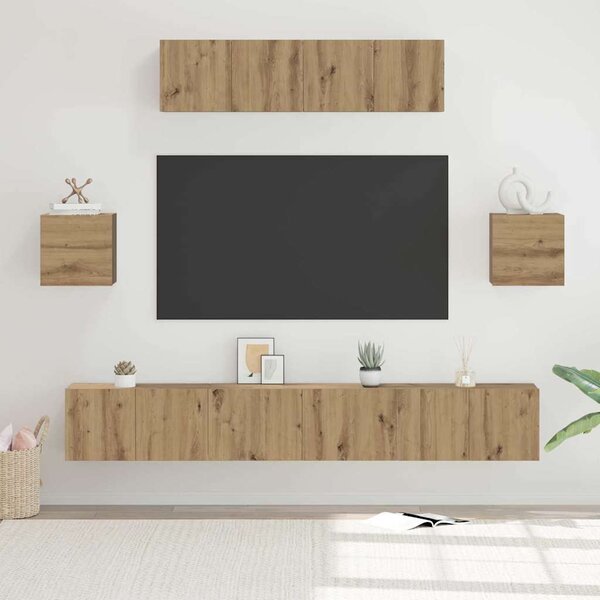 Sestava TV skříněk 7 ks Artisanový dub Kompozitní dřevo 3393410