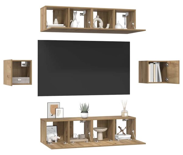 Sestava TV skříněk 6 ks Artisanový dub Kompozitní dřevo 3393401