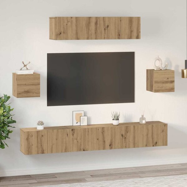 Sestava TV skříněk 7 ks Artisanový dub Kompozitní dřevo 3393410