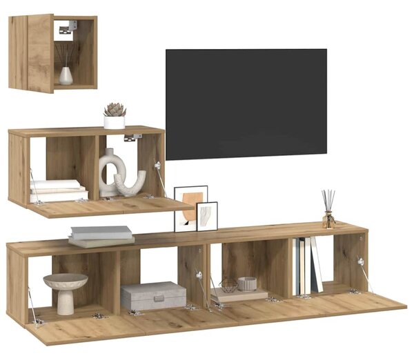 Sestava TV skříněk 4 ks Artisanový dub Kompozitní dřevo 3393437