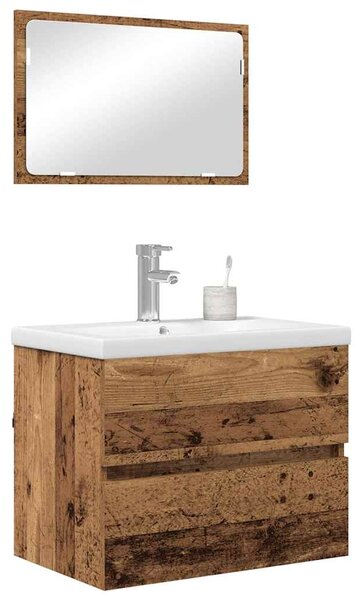 Sada koupelnového nábytku 3 ks Staré dřevo 60 x 38,5 x 45 cm 3393501