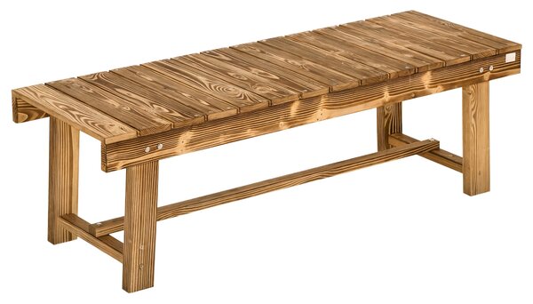 Outsunny Zahradní Lavice, Dvousedadlová Dřevěná Lavice, Zahradní Nábytek, Rustikální Lavice, Masivní Dřevo, Tmavě Hnědá, 110 x 38 x 35 cm | Aosom