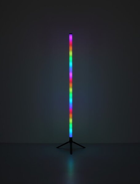 GLOBO 28062 ROCKY dekorační osvětlení - stojací lampa V1130mm LED 7 RGB černá, dúhový efekt, USB Cable incl., dálkový ovladač
