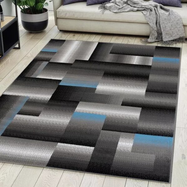 Makro Abra Kusový koberec moderní MAYA Z904A šedý modrý Rozměr: 80x150 cm