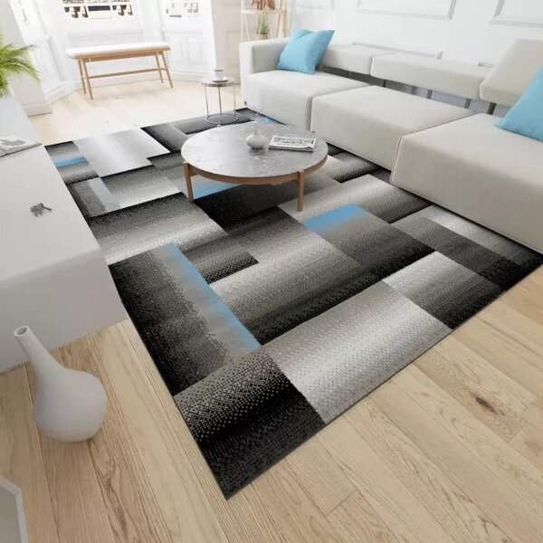 Makro Abra Kusový koberec moderní MAYA Z904A šedý modrý Rozměr: 80x150 cm