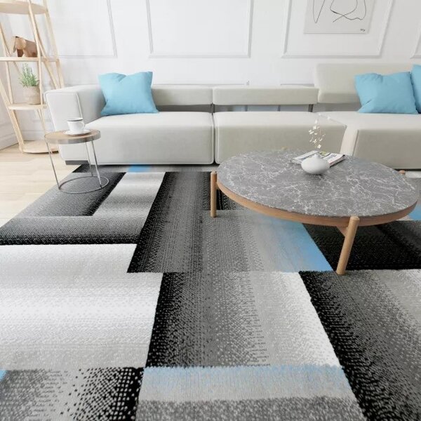 Makro Abra Kusový koberec moderní MAYA Z904A šedý modrý Rozměr: 80x150 cm