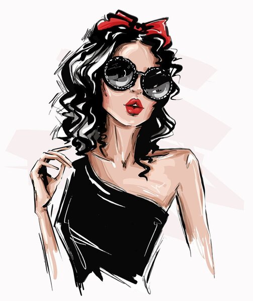 Skleněný obraz - Fashion woman (70x50 cm)