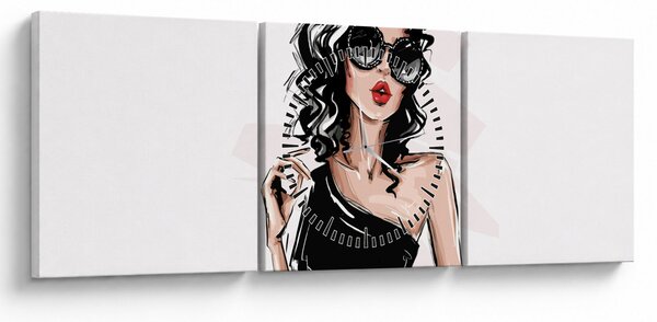 Obraz - Fashion woman (s hodinami) (90x30 cm)