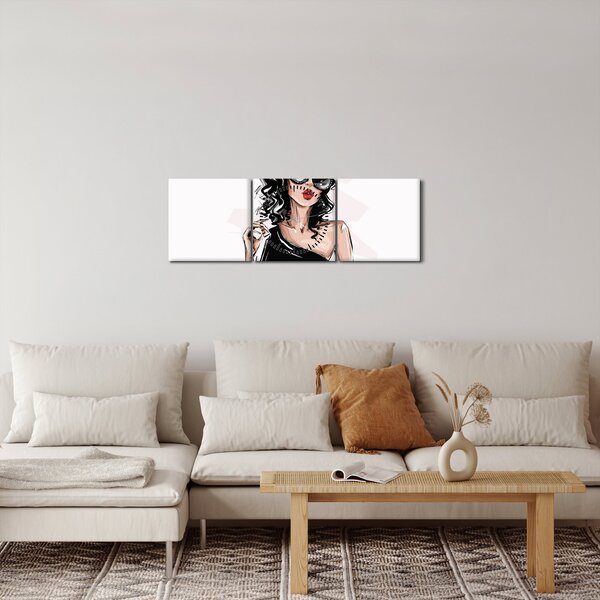 Obraz - Fashion woman (s hodinami) (90x30 cm)