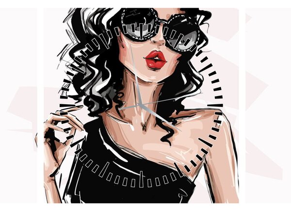 Obraz - Fashion woman (s hodinami) (90x30 cm)