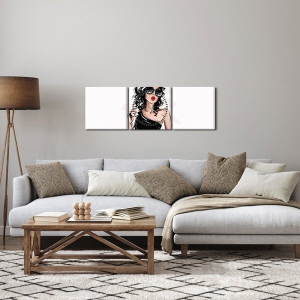 Obraz - Fashion woman (s hodinami) (90x30 cm)
