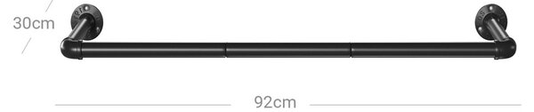 SONGMICS Sada nástěnných věšáků Urdo 92 cm černá