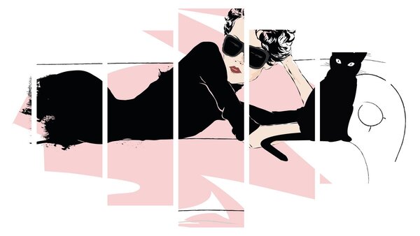 Obraz - Fashion lady (210x100 cm)