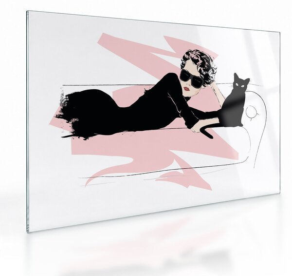 Skleněný obraz - Fashion lady (70x50 cm)