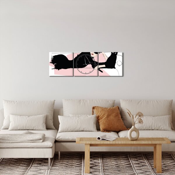 Obraz - Fashion lady (s hodinami) (90x30 cm)