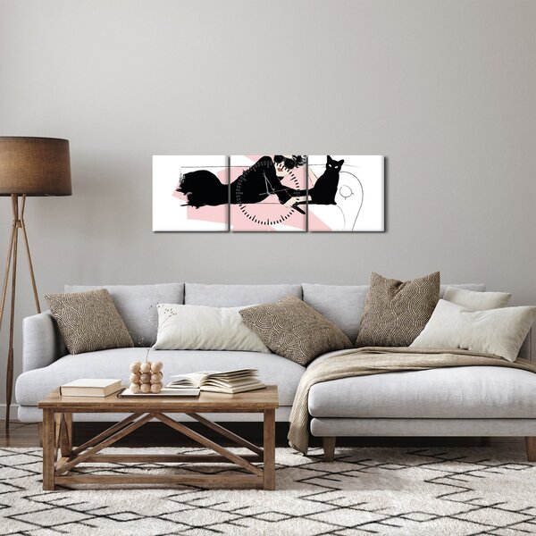 Obraz - Fashion lady (s hodinami) (90x30 cm)