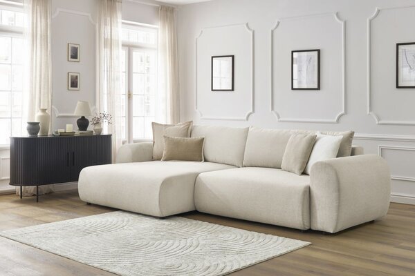 -25 % Dny MOMENTI– Bobochic Paris Béžová rozkládací pohovka Lucien 314 cm, levá