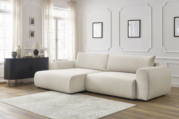 -25 % Dny MOMENTI– Bobochic Paris Béžová rozkládací pohovka Lucien 314 cm, levá