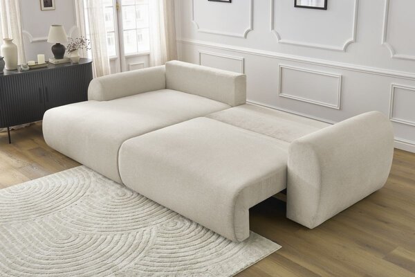 -25 % Dny MOMENTI– Bobochic Paris Béžová rozkládací pohovka Lucien 314 cm, levá
