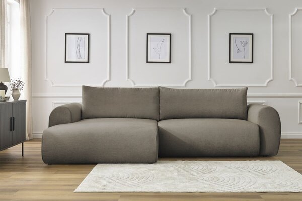 -25 % Dny MOMENTI– Bobochic Paris Hnědá rozkládací pohovka Lucien 314 cm, levá
