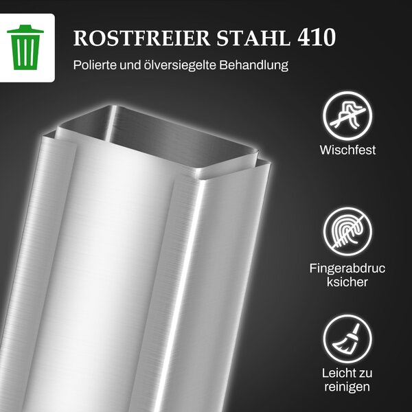 HOMCOM 20L Odpadkový koš se systémem Soft Close a pedálem, odpadkový bin včetně vnitřního kbelíku, sběrač odpadu, nerezová ocel pro koupelnu, ložnici