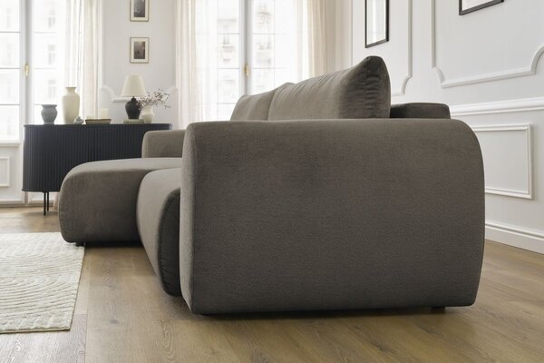 -25 % Dny MOMENTI– Bobochic Paris Hnědá rozkládací pohovka Lucien 314 cm, levá