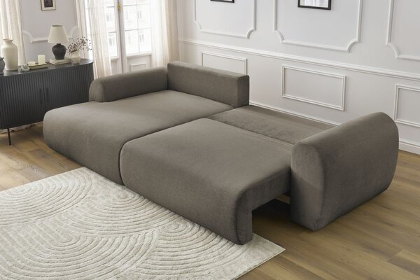 -25 % Dny MOMENTI– Bobochic Paris Hnědá rozkládací pohovka Lucien 314 cm, levá
