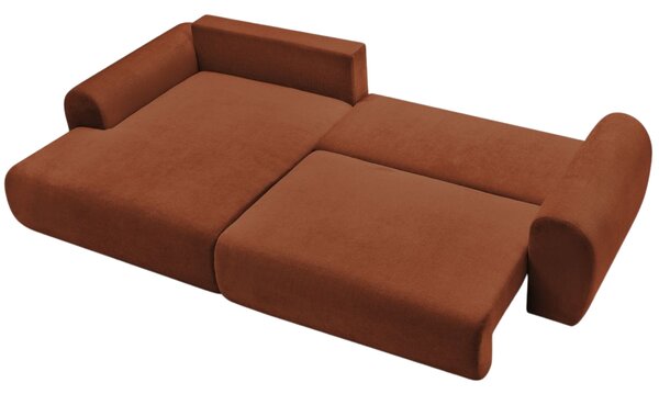 -25 % Dny MOMENTI– Bobochic Paris Terakotově oranžová rozkládací pohovka Lucien 314 cm, levá