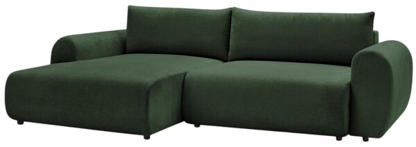-25 % Dny MOMENTI– Bobochic Paris Zelená rozkládací pohovka Lucien 314 cm, levá