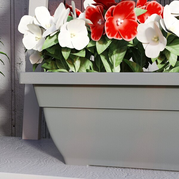 Sada plastových květináčů Outsunny 5 ks, 59 x 21 x 16 cm, stohovatelné květináče, odolné vůči povětrnostním podmínkám, květináče pro vnitřní i venkovn