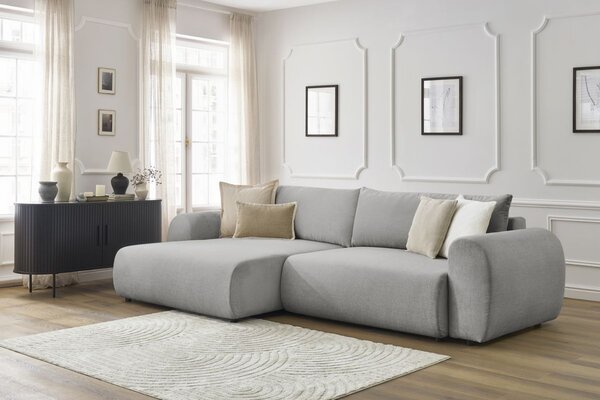 -25 % Dny MOMENTI– Bobochic Paris Světle šedá rozkládací pohovka Lucien 314 cm, levá