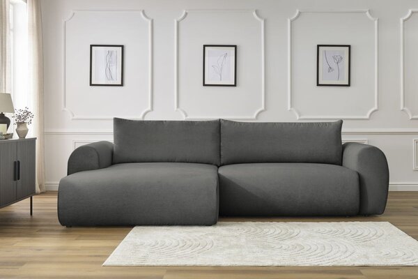 -25 % Dny MOMENTI– Bobochic Paris Šedá rozkládací pohovka Lucien 314 cm, levá