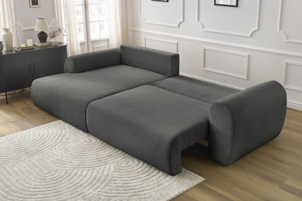 -25 % Dny MOMENTI– Bobochic Paris Šedá rozkládací pohovka Lucien 314 cm, levá