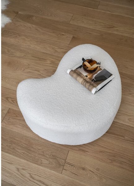 Bílý taburet z textilie bouclé Miuf – Miuform