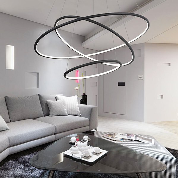 Altavola Design Ledowe Okręgi závěsné svítidlo 3x99 W černá LA075/P_80_in_4k_black