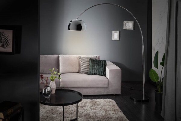 Designová stojanová lampa Arch chrom