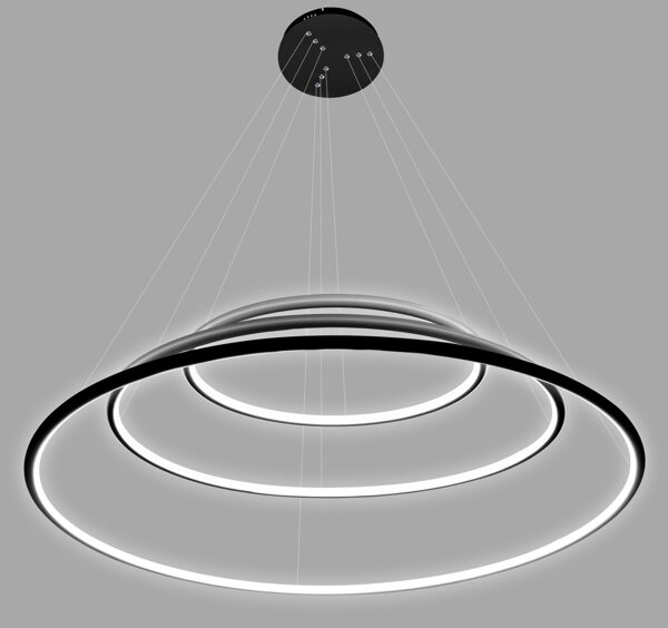 Altavola Design Ledowe Okręgi závěsné svítidlo 3x99 W černá LA075/P_80_in_4k_black