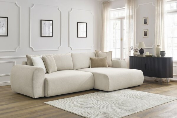 -25 % Dny MOMENTI– Bobochic Paris Béžová rozkládací pohovka Lucien 314 cm, pravá
