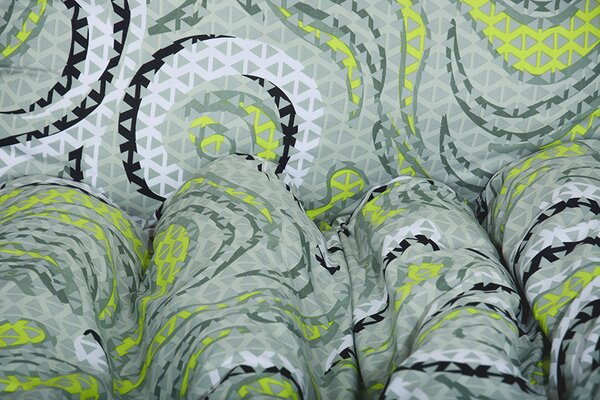 Povlecení z mikrovlákna prodloužené VIRA limetkové 140x220 cm abstrakce