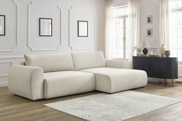 -25 % Dny MOMENTI– Bobochic Paris Béžová rozkládací pohovka Lucien 314 cm, pravá