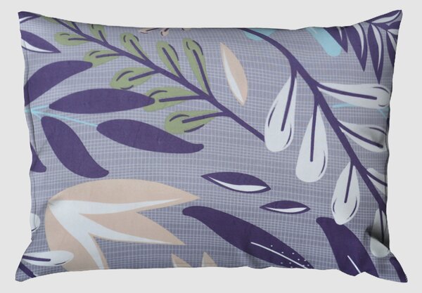 Povlecení z mikrovlákna prodloužené TARA lila 140x200 cm listy
