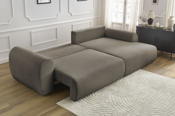 -25 % Dny MOMENTI– Bobochic Paris Hnědá rozkládací pohovka Lucien 314 cm, pravá
