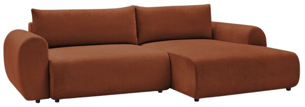 -25 % Dny MOMENTI– Bobochic Paris Terakotově oranžová rozkládací pohovka Lucien 314 cm, pravá