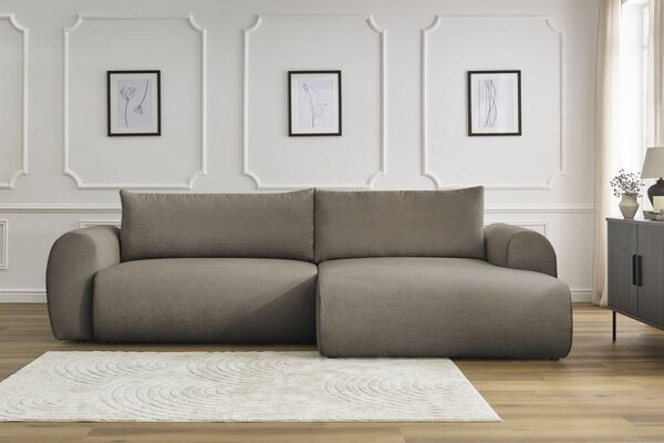 -25 % Dny MOMENTI– Bobochic Paris Hnědá rozkládací pohovka Lucien 314 cm, pravá