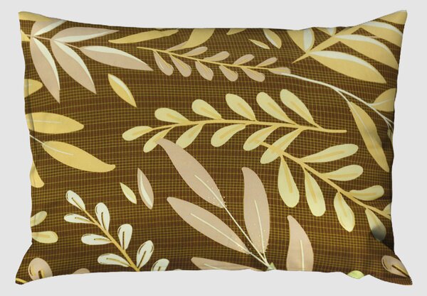 Povlecení z mikrovlákna prodloužené TARA hnedé 140x220 cm listy